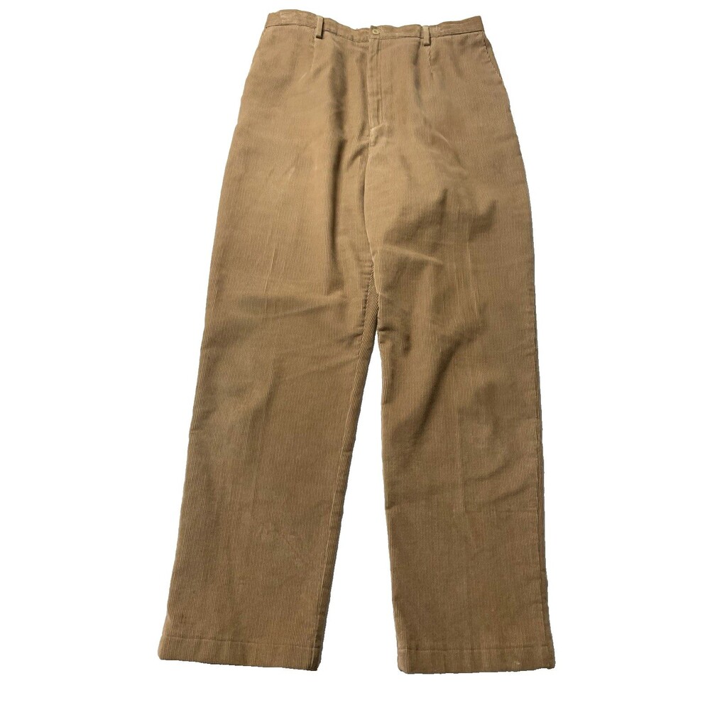 NWOT Lands' End Womens Caramel Mid-Rise Straight Corduroy Pants Size 16 Vintage